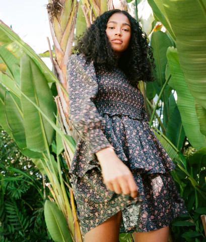 The Cecelie Dress | Black Cosmos Floral | Christy Dawn