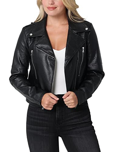 Rock & Republic Women's Faux Leather Jacket, Black, Medium | Amazon (US)