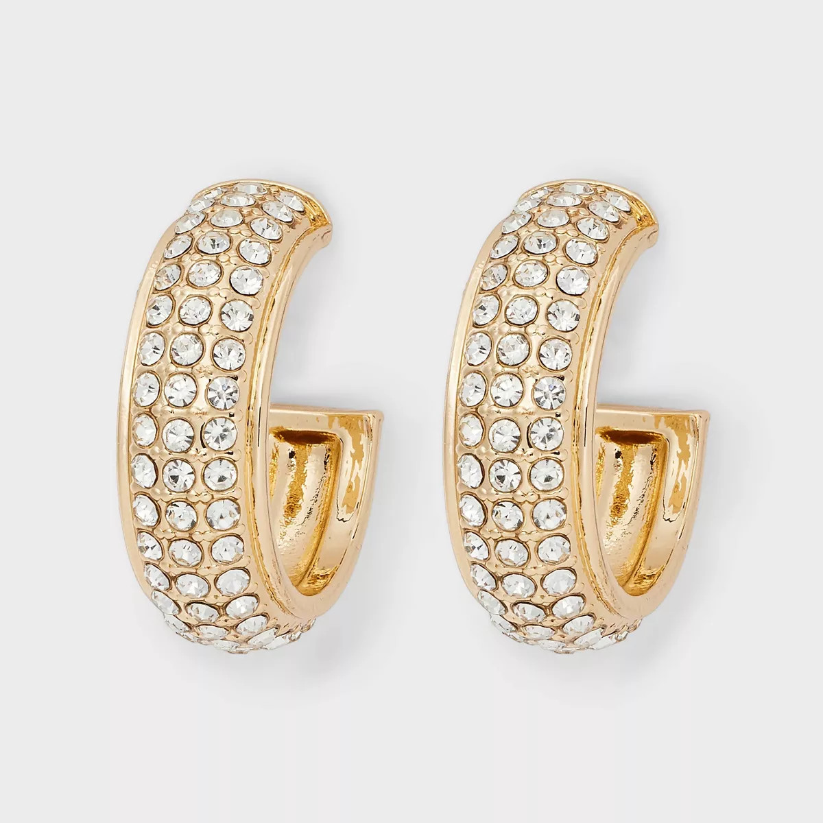 Pave Open Hoop Earrings - A New Day™ Gold | Target