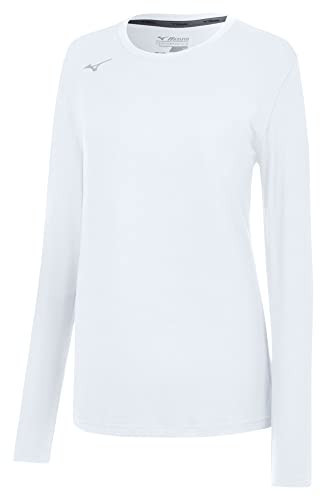 Mizuno Women's Long Sleeve Attack Tee, White, Xx-Small | Amazon (US)