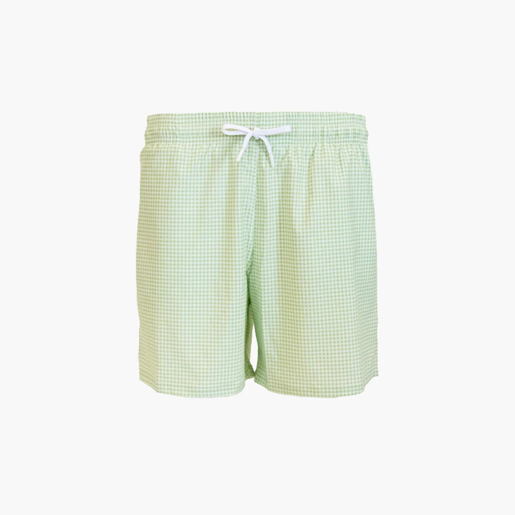 The Men's Julien Swim Trunk - Lime Gingham | Hill House Home US