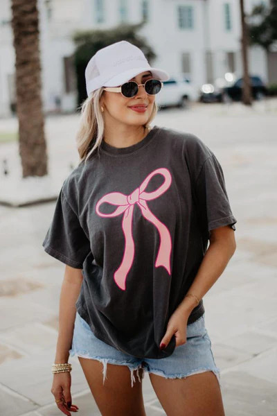 Pink Coquette Bow Graphic Tee | Katydid.com