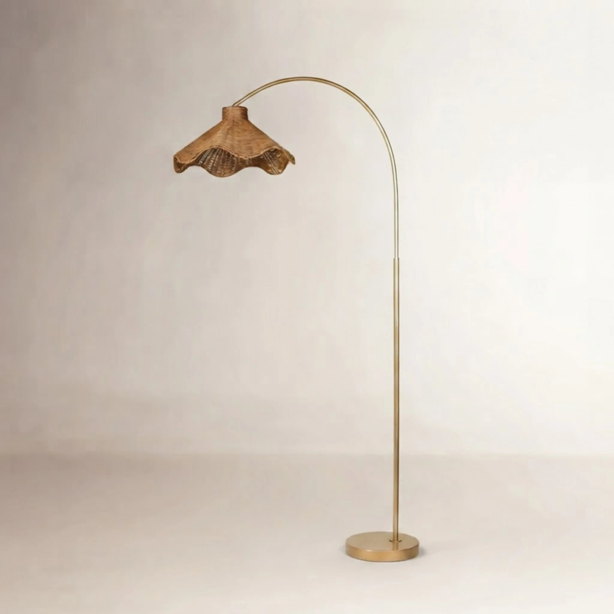 70.5" Rattan Arched Dimmable Floor Lamp | Wayfair North America
