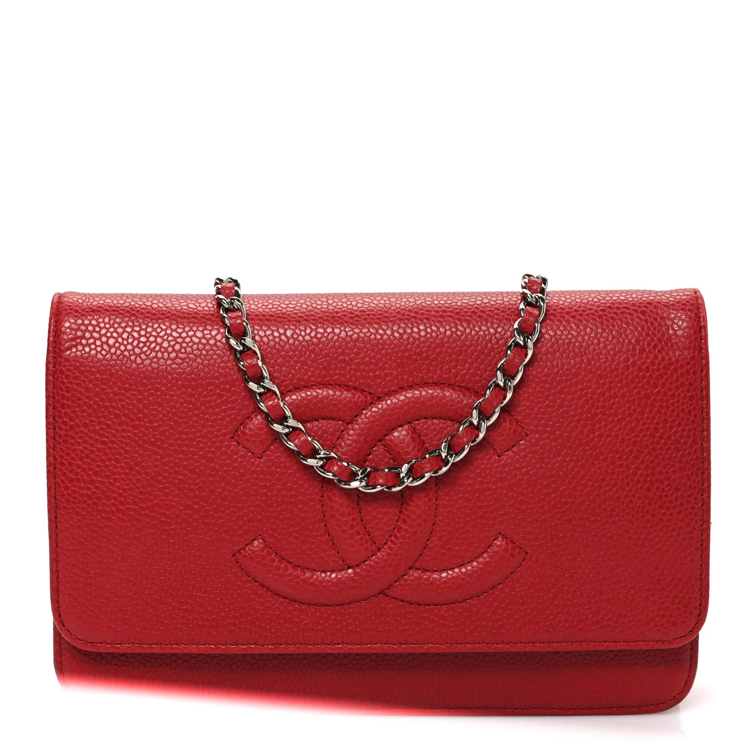 Caviar Timeless CC Wallet on Chain WOC Red | FASHIONPHILE (US)