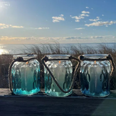 6'' H Rope Wrapped Glass Hurricane | Wayfair Professional