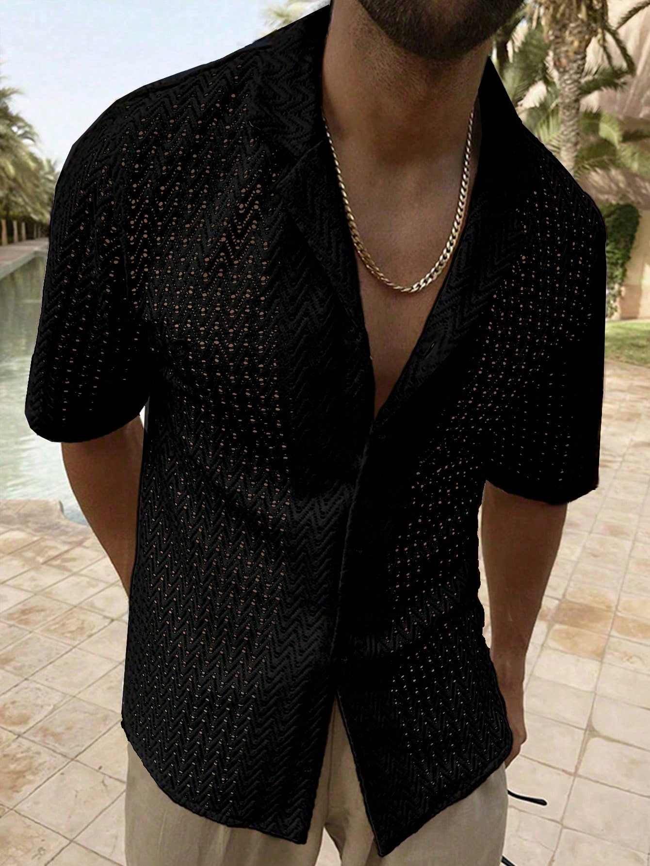 Men Solid Lapel Neck Shirt | SHEIN