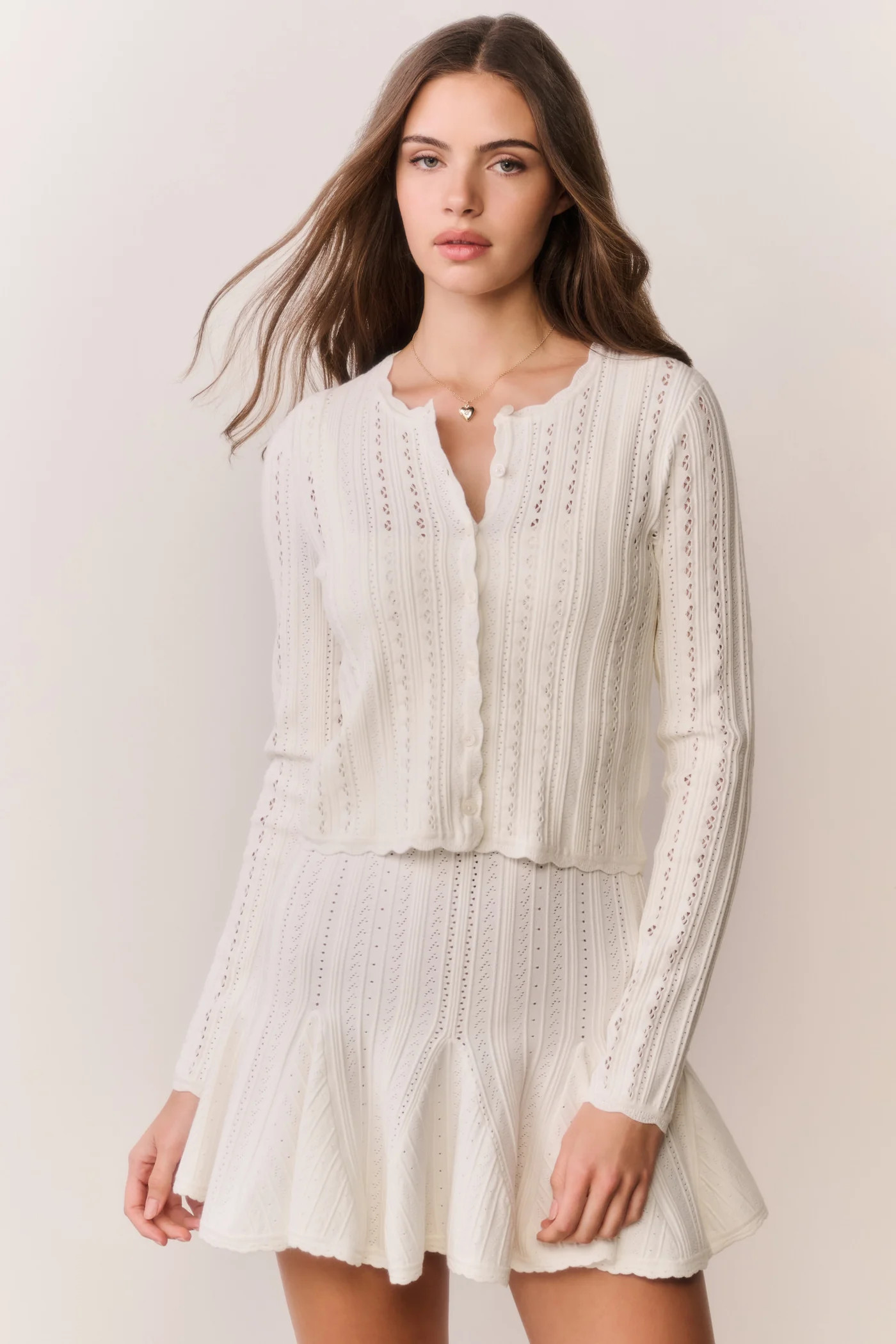 Peridot Stretch Pointelle Cardigan | LoveShackFancy