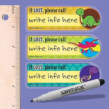Dino 6 pk SafetyTat Child ID Tattoos includes skin prep wipes and tattoo marking pen | Amazon (US)