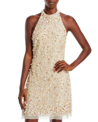 Beaded Halter Swing Dress | Bloomingdale's (US)