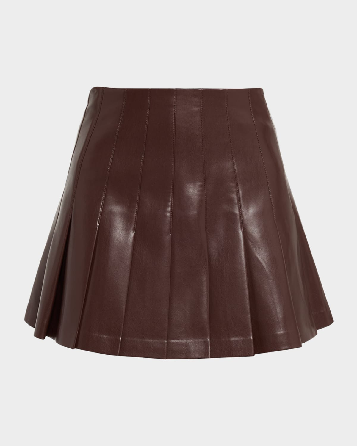 Carter Pleated Vegan Leather Mini Skirt | Neiman Marcus