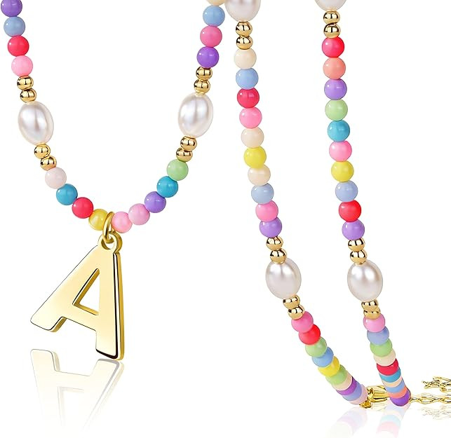Easter Basket Stuffers for Teen Girls Kids Women, Initial Necklace for Little Girrs Bulk, Colorfu... | Amazon (US)