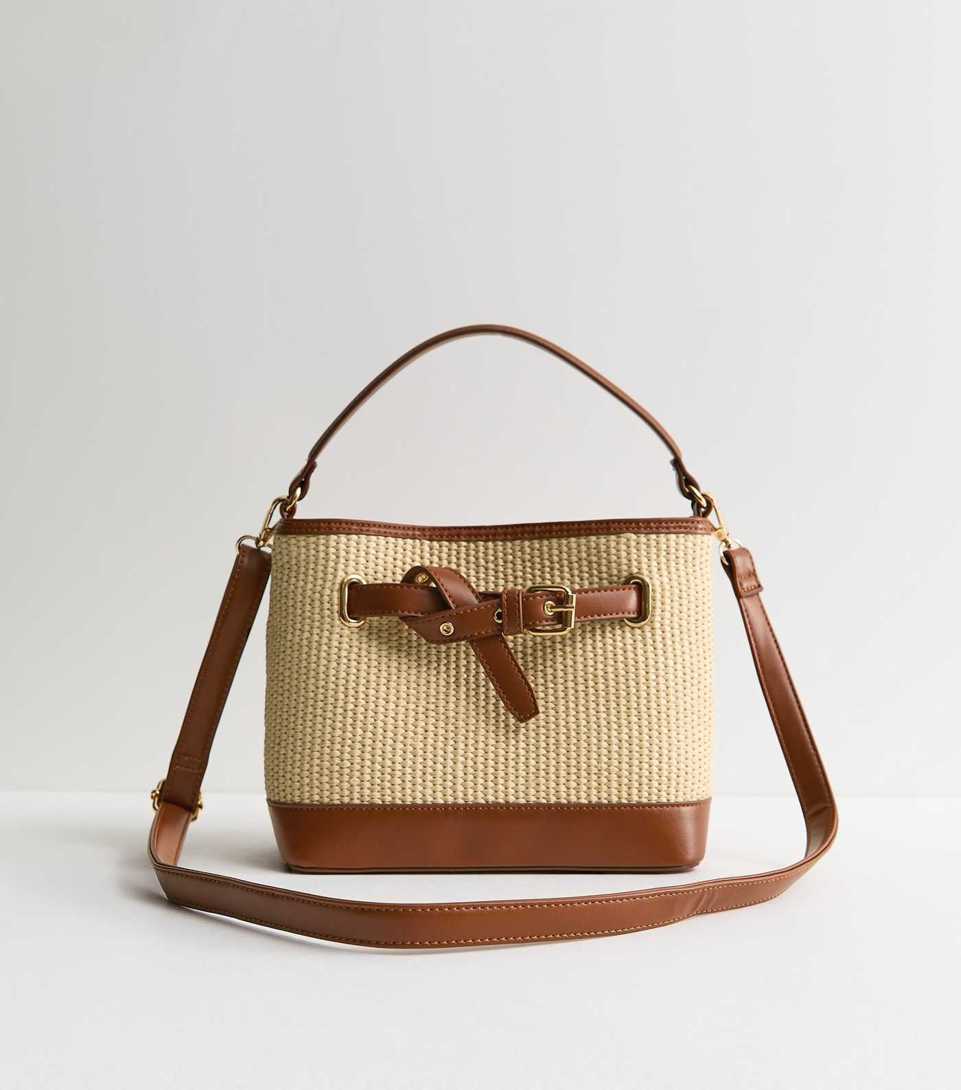Stone Belted Woven Bucket Bag | New Look | New Look (UK)