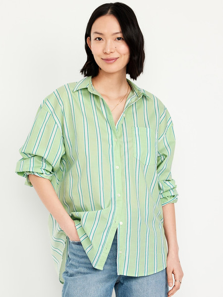 Oversized Button-Down Boyfriend Shirt | Old Navy (US)