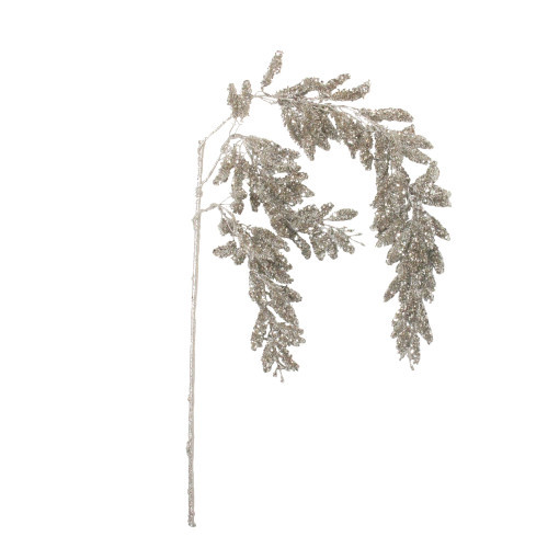 48" Champagne Glitter Hanging Pine Christmas Spray | Christmas Central