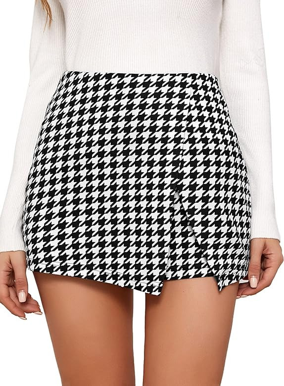 Milumia Women's Asymmetrical Wrap Skirts High Waisted Slit Hem Skort Shorts | Amazon (US)