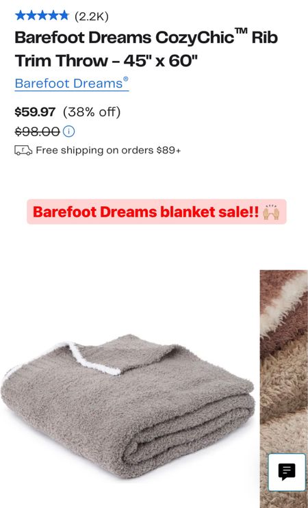 Barefoot Dreams CozyChic blanket on sale 

#LTKfamily #LTKhome #LTKsalealert