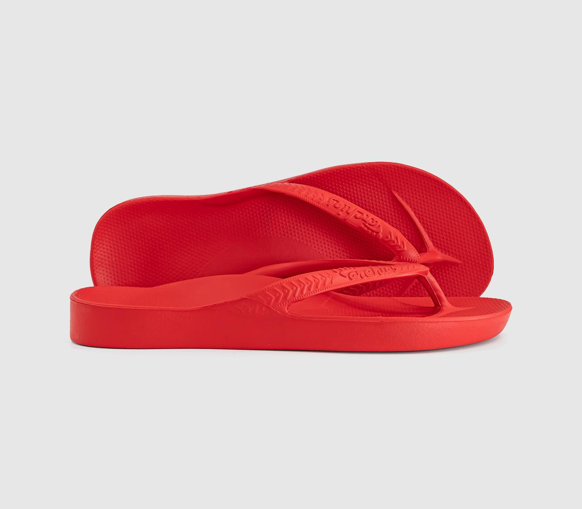 Archies Womens Flip Flops Chilli Red, 4 | Office Shoes (UK)