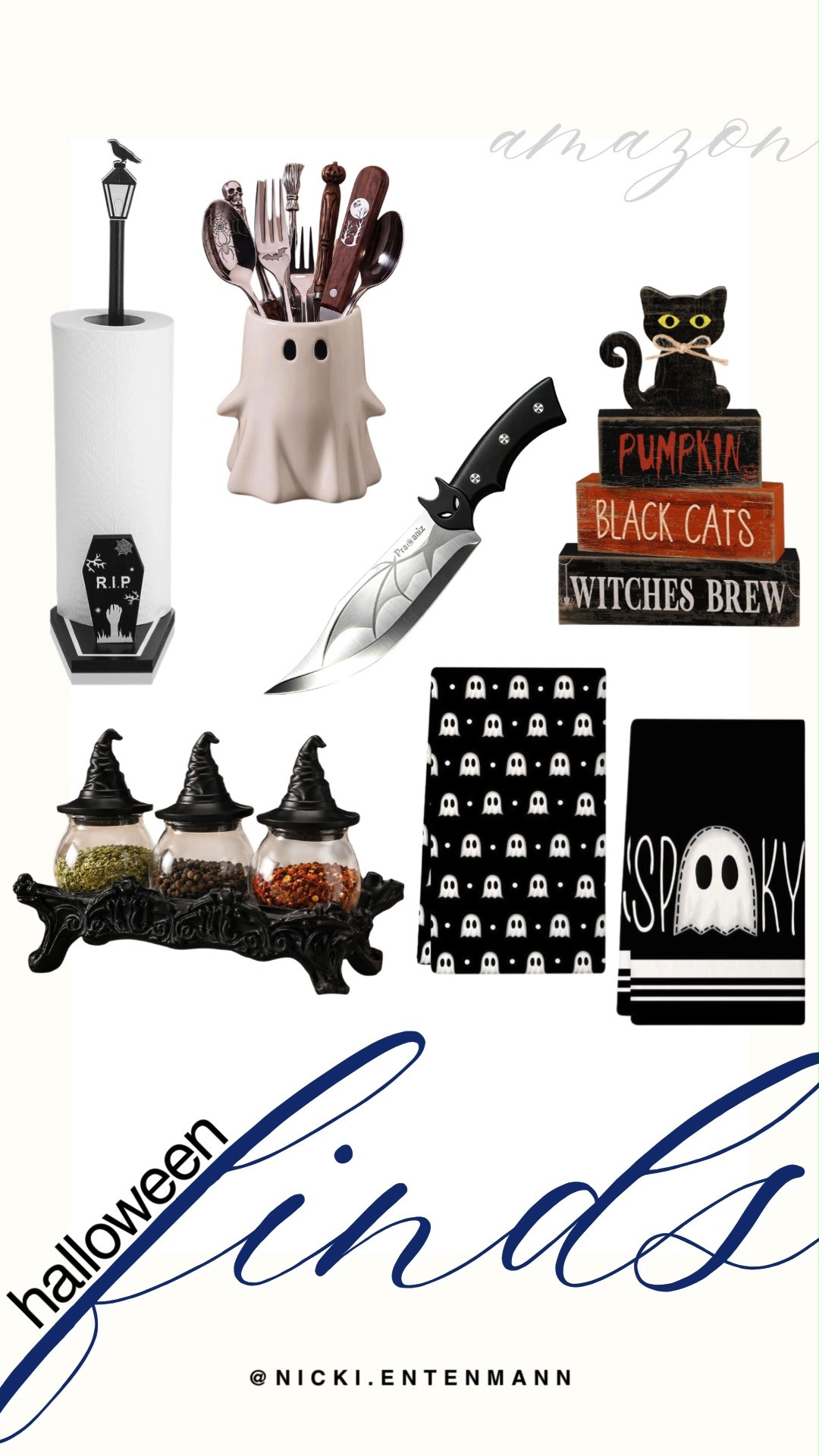 Gothic vibes shine with spooky kitchen essentials crafted for Halloween and year round décor. Perfect for eerie charm, they blend style, fun, and confidence seamlessly. #halloweendecor #kitchenfinds #spookyseason #gothicstyle #holidaydecor #homedecor #partyideas #shoppingdeal #amazonfinds #halloweenspirit 🕸️🎃👻 

 #LTKdayinmylife #LTKSeasonal #LTKHome