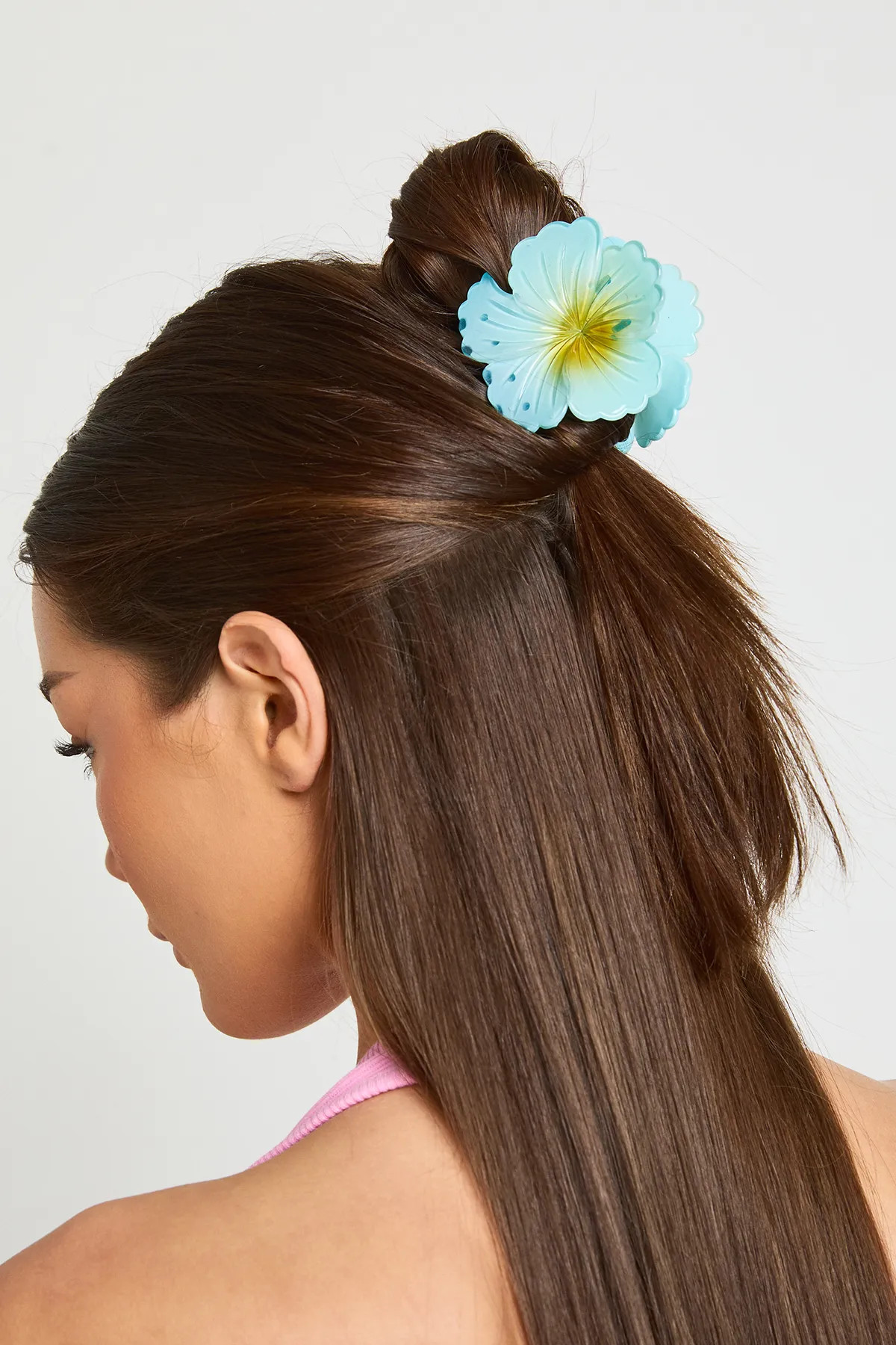 Blue Hibiscus Flower Hair Claw Clip | Boohoo | Boohoo.com (UK & IE)