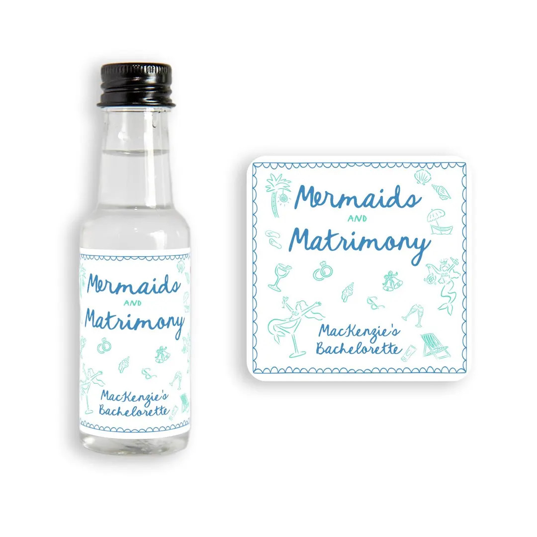 Mermaids & Matrimony Mini Liquor Labels: Bachelorette Party Favors - Etsy | Etsy (US)