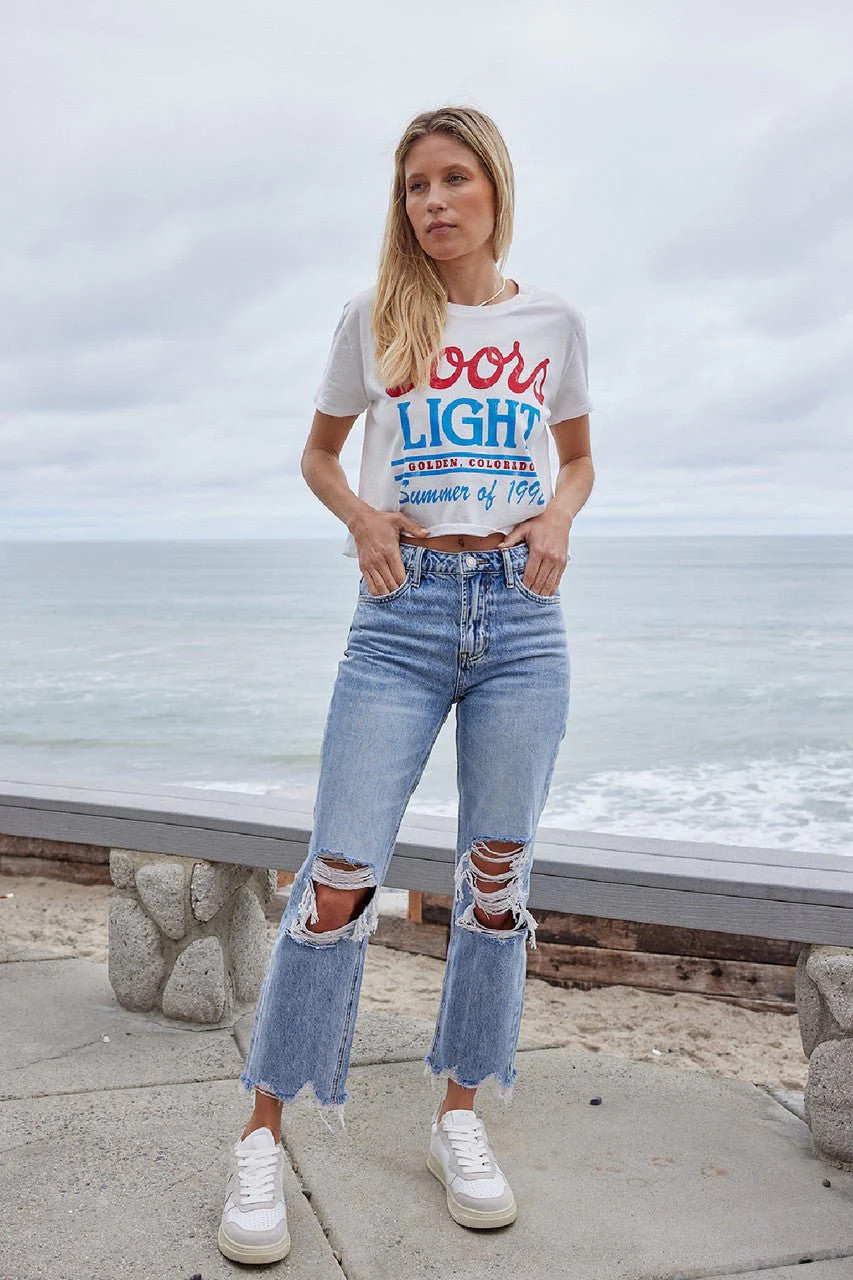 Melody Distressed Light Wash Straight Leg Jeans | Magnolia Boutique