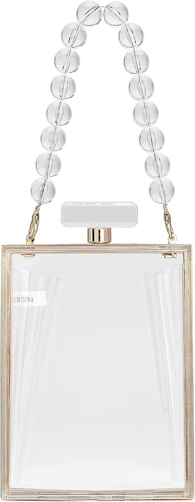 CARIEDO Acrylic Handbag Luxury Transparent Clear Clutch Bag for Women Evening Bag Handbag Purse | Amazon (US)