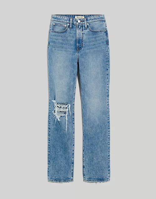 The Curvy Perfect Vintage Straight Jean in Kingsbury Wash: Ripped Knee Edition | Madewell