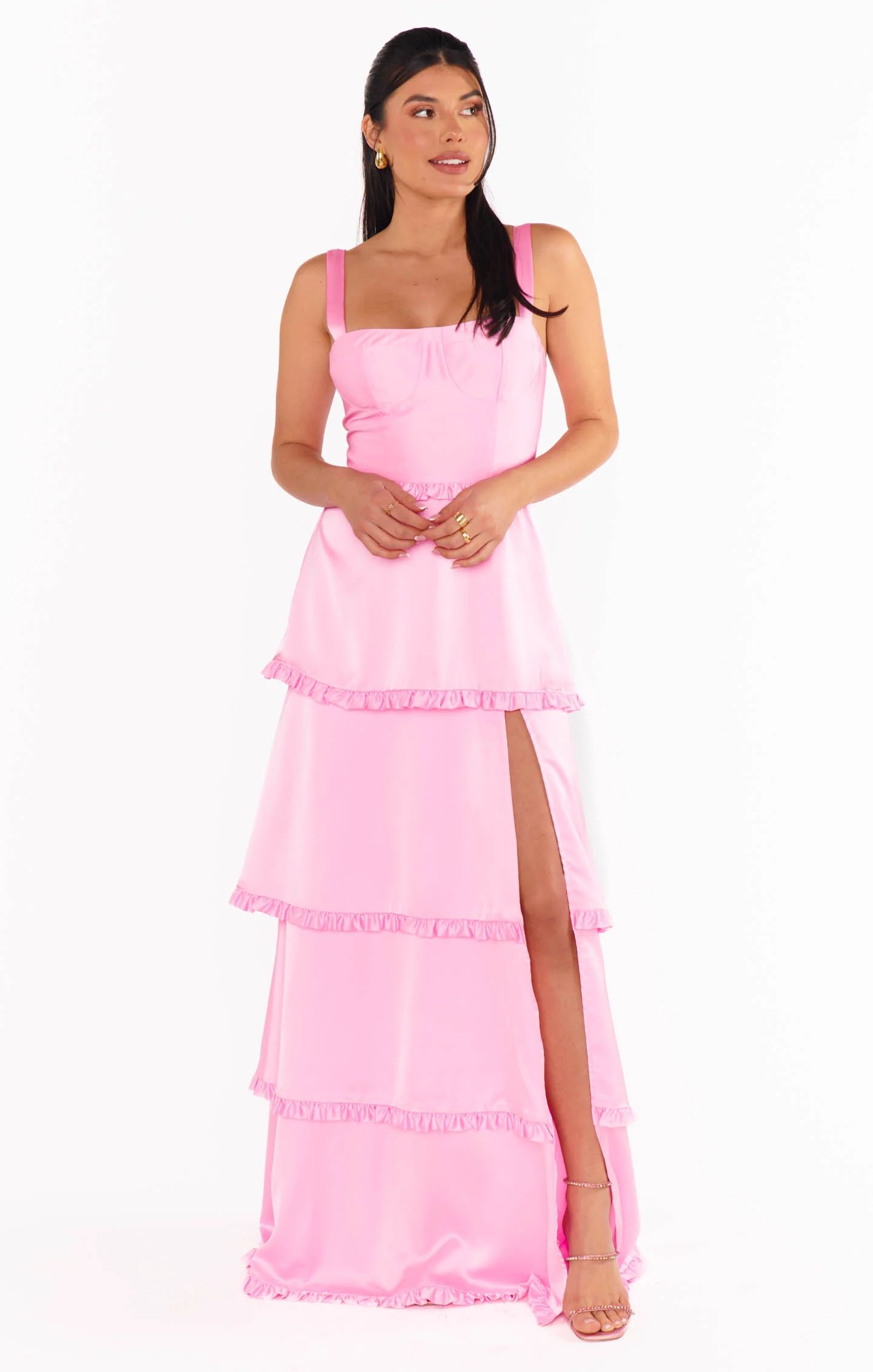 Lady Corset Dress ~ Pink Luxe Satin | Show Me Your Mumu