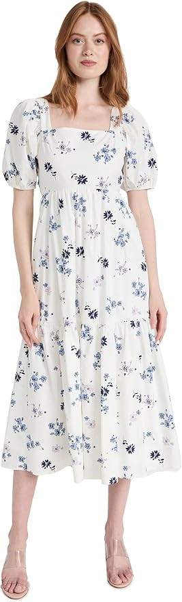 WAYF Women's Tie Back Puff Sleeve Midi Dress | Amazon (US)