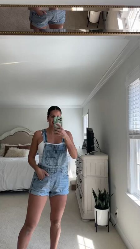 Denim overalls - comfy casual - mom outfits - casual weekend outfit - denim shorts outfit 

#LTKBump #LTKStyleTip #LTKSeasonal