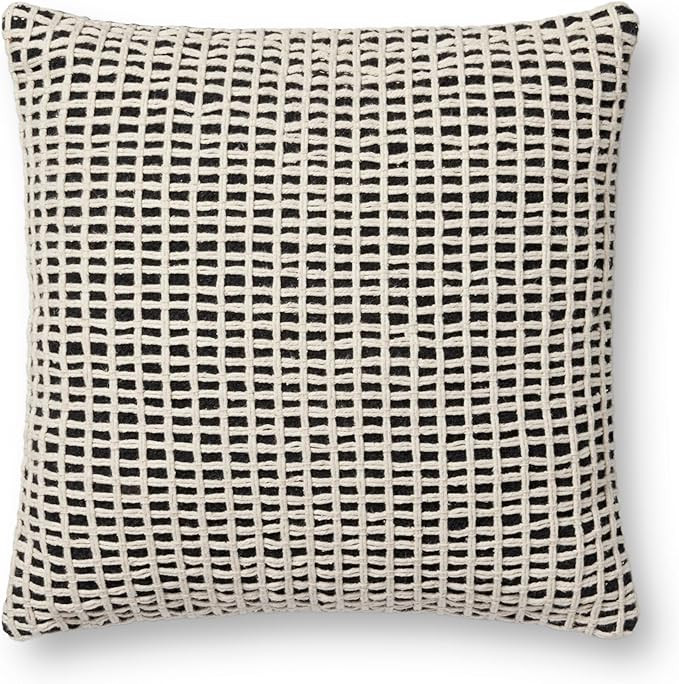 Loloi PLL0119 Black/Ivory 18'' x 18'' Cover Only Pillow | Amazon (US)