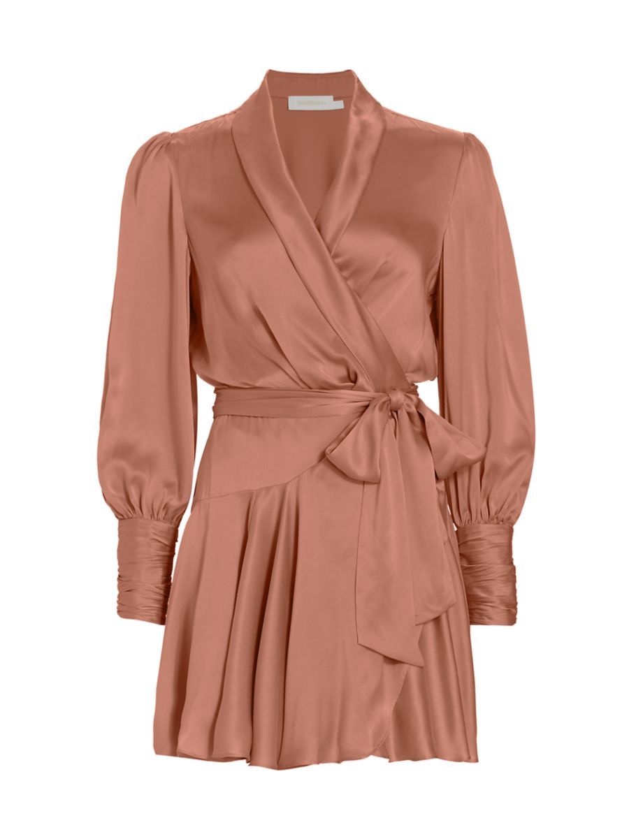 Long-Sleeve Wrap Minidress | Saks Fifth Avenue