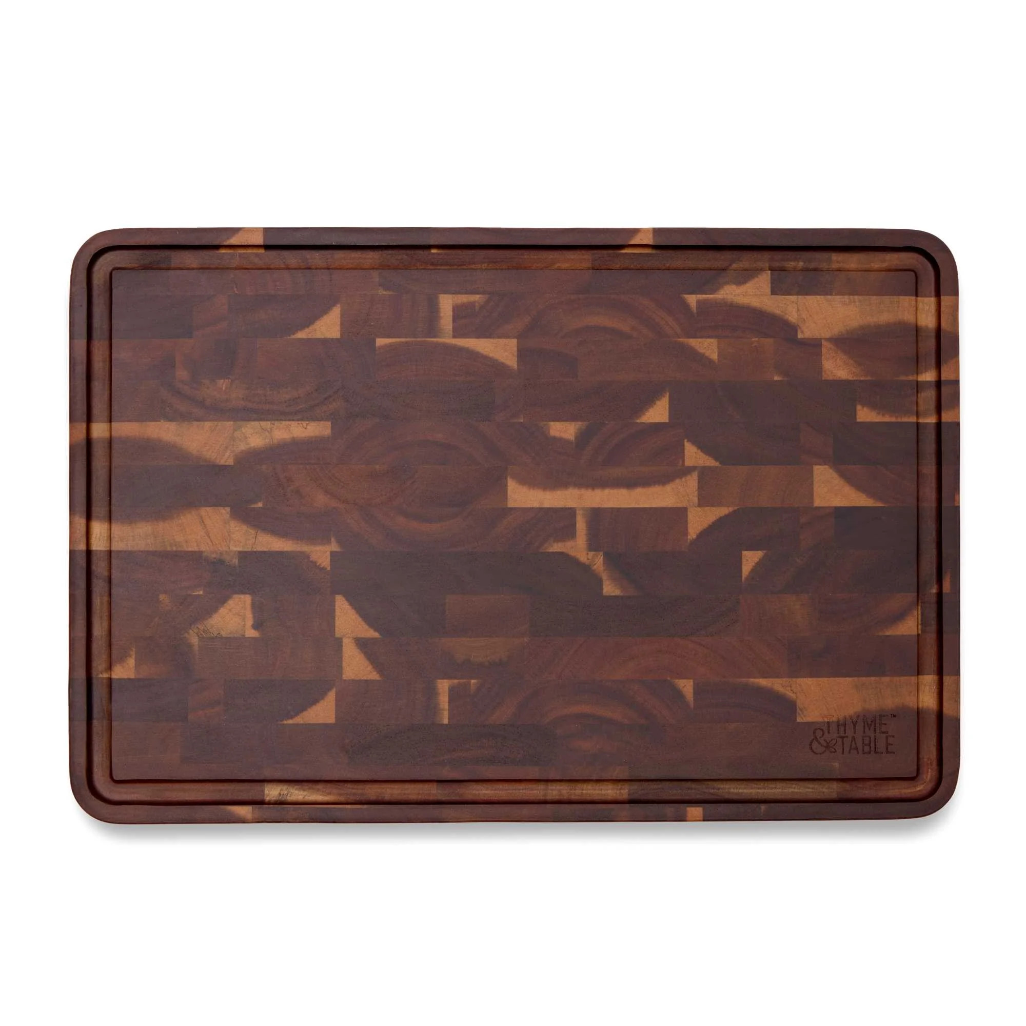 Thyme & Table 12"x18" Acacia End Grain Butcher Block | Walmart (US)