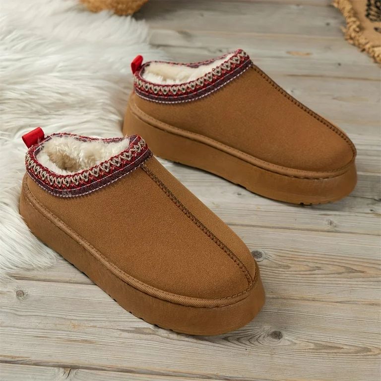 Womens Slippers Cozy Warm Winter Slip On House Shoes Fluffy Soft Memory Foam Comfy Faux Fur Plush... | Walmart (US)