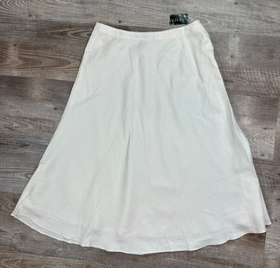 Lauren Ralph Lauren NWT 100% Linen White Midi Flared A Line Skirt Women’s 10 | eBay US