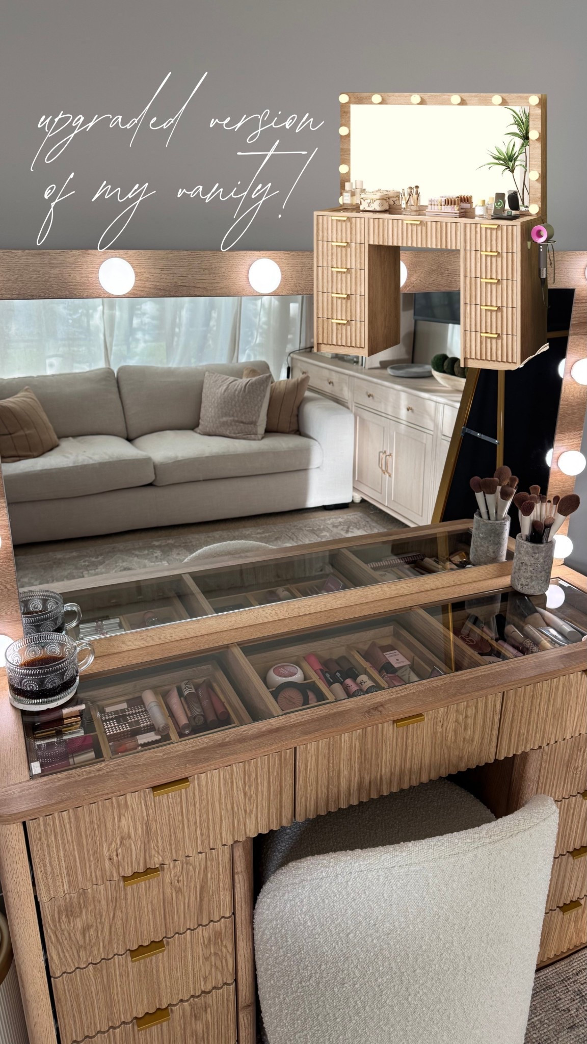 I found an UPGRADED version of my makeup vanity on Amazon! 👀✨ it even has a touch button to control the lights on the mirror (honestly jealous of that pahaha) 

#LTKselfcare #LTKmorningroutine #LTKgrwm