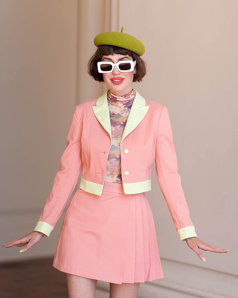 The Drop Women's Rosette & Butterfly Color Block Cropped Jacket by @afashionnerd | Amazon (US)