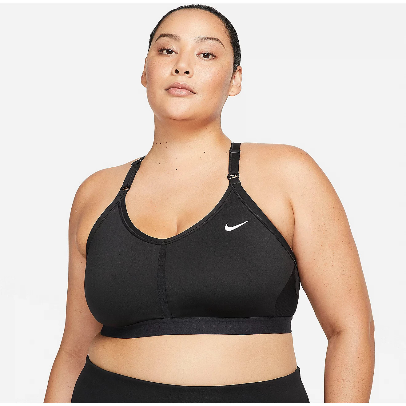 Nike Women's Plus Dri-FIT V-Neck Indy Racerback Bra | Academy | Academy Sports + Outdoors