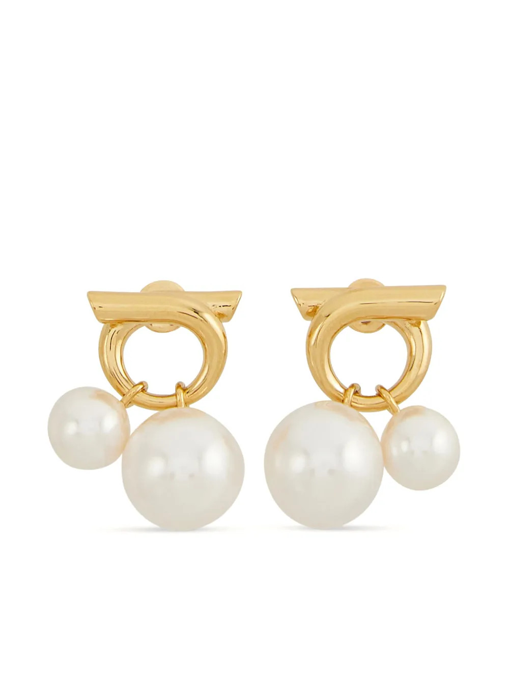 Ferragamo faux-pearl Embellished Earrings | Gold | FARFETCH | Farfetch Global
