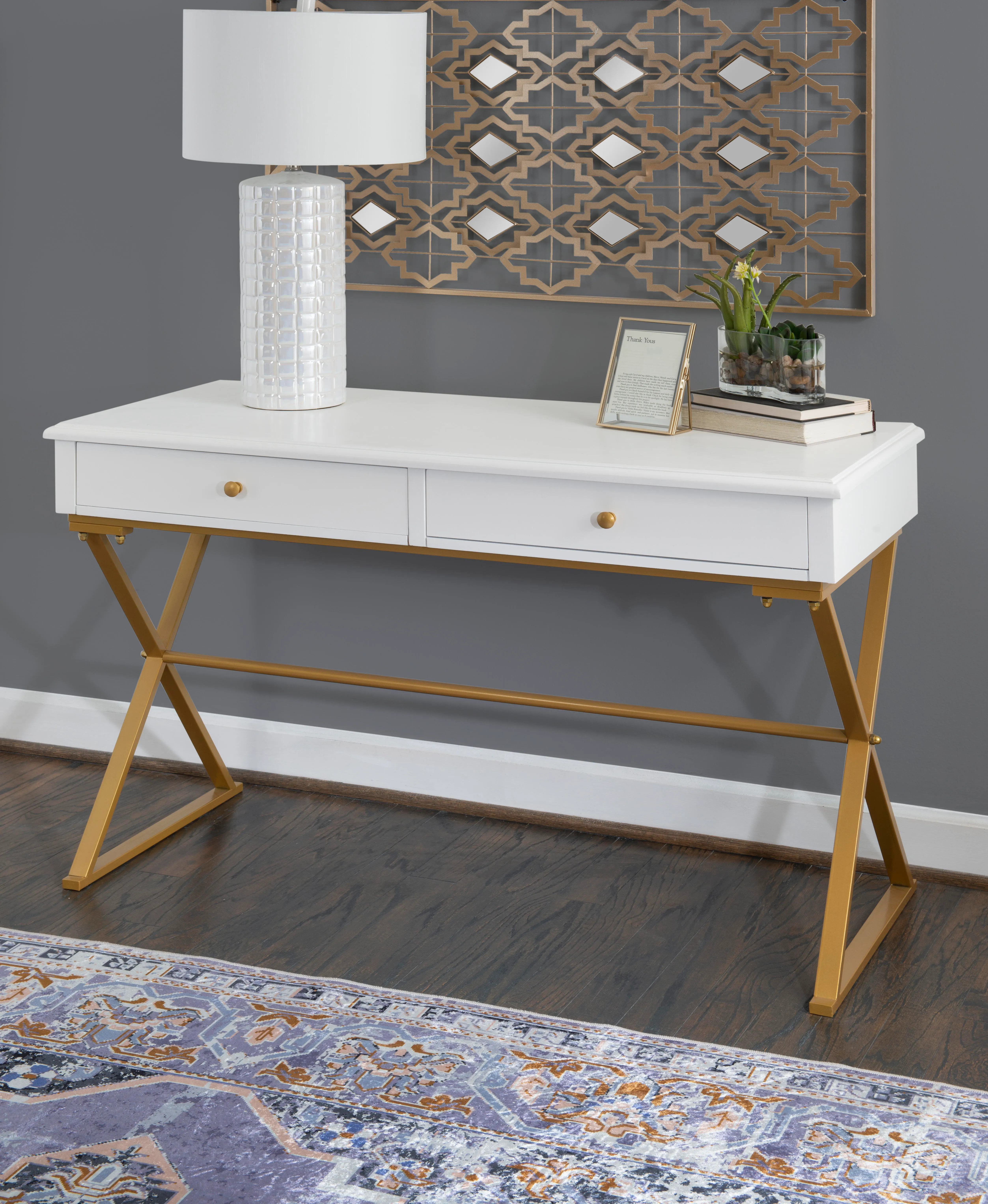 Henrick Campaign Desk, White | Ashley