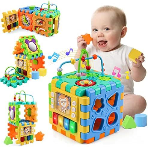 Amazon.com: nicknack Baby Toy to 18 Months Musical Activity Cube, Busy Learning Activity Cube Toy... | Amazon (US)