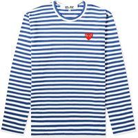 Comme des Garcons Play Long Sleeve Heart Stripe Logo Tee | End Clothing (US & RoW)