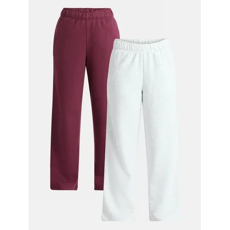 No Boundaries Soft Fleece Wide Leg Pants, 30” Inseam, 1 or 2-Pack, Women’s XXS-4X | Walmart (US)