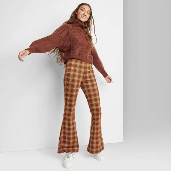 Women&#39;s Cropped Turtleneck Pullover Sweater - Wild Fable&#8482; Chestnut M | Target