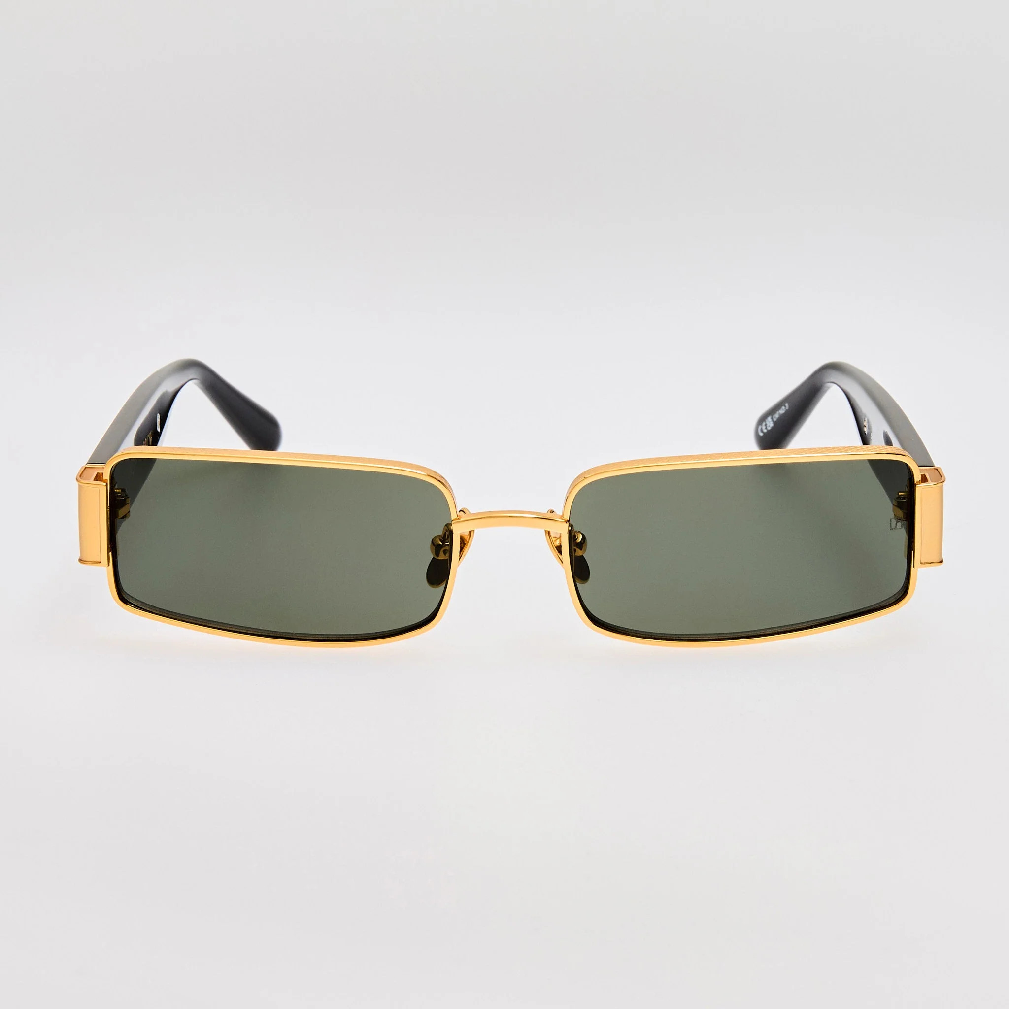 Kaia Sunglasses in 22K Gold and Grey | Linda Farrow