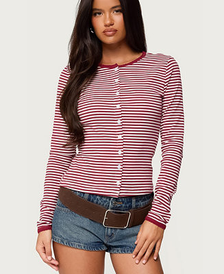 Women's Rayla Striped Button Up Top | Macy's