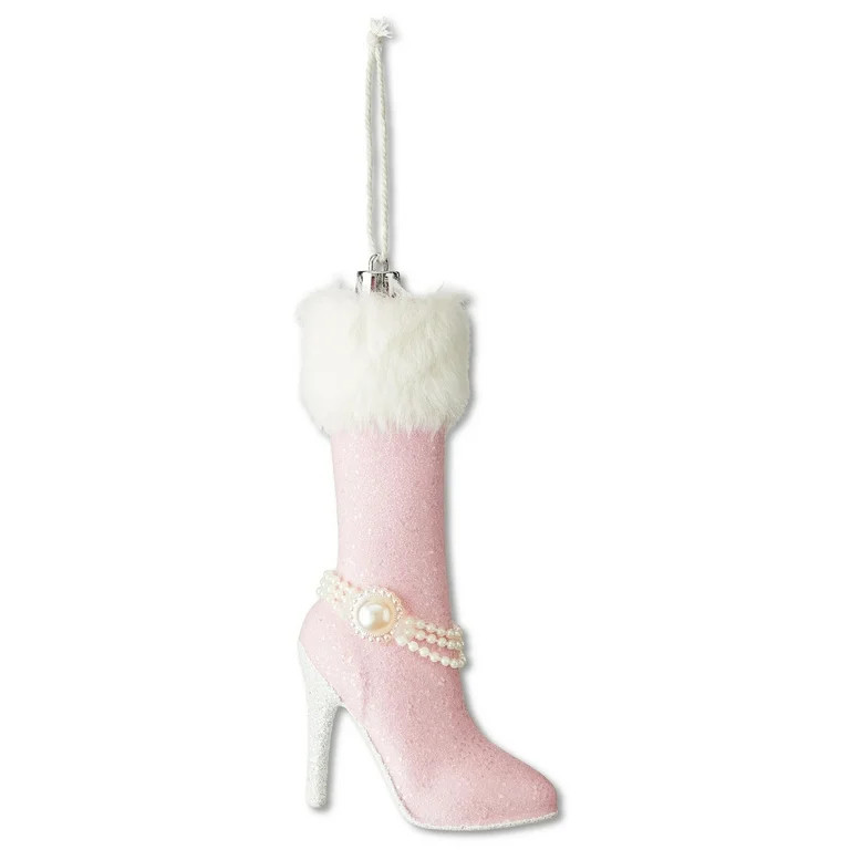 Pink Heel with Faux Fur Christmas Ornament, 6", by Holiday Time | Walmart (US)