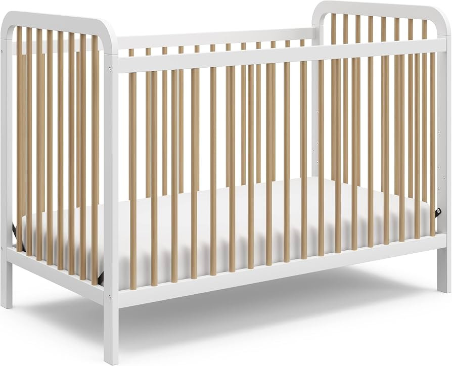 Storkcraft Pasadena 3-in-1 Convertible Crib (White with Driftwood) – GREENGUARD Gold Certified,... | Amazon (US)