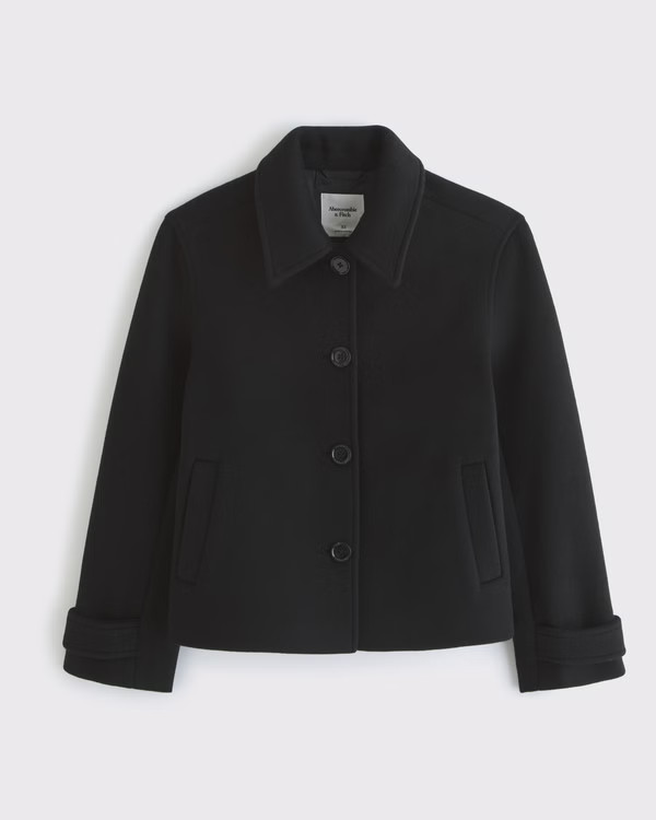 Short Wool-Blend Coat | Abercrombie & Fitch (US)