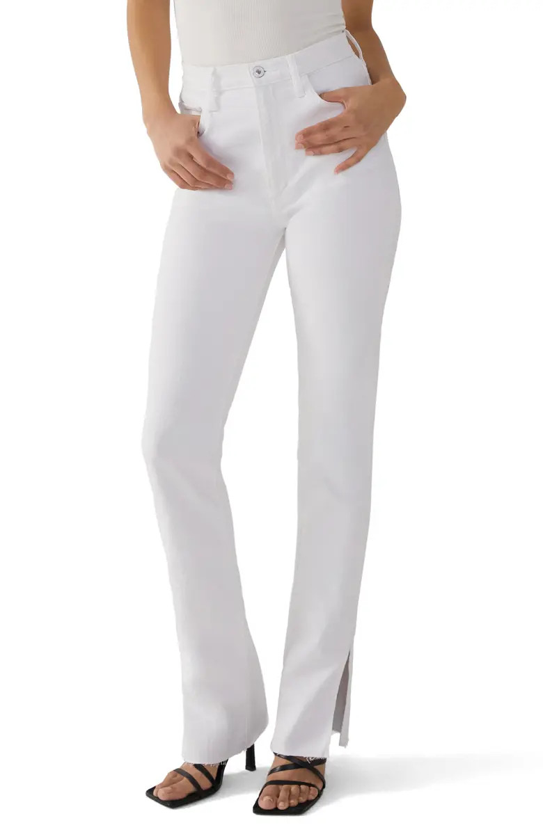 Valentina Super High Waist Split Hem Jeans | Nordstrom